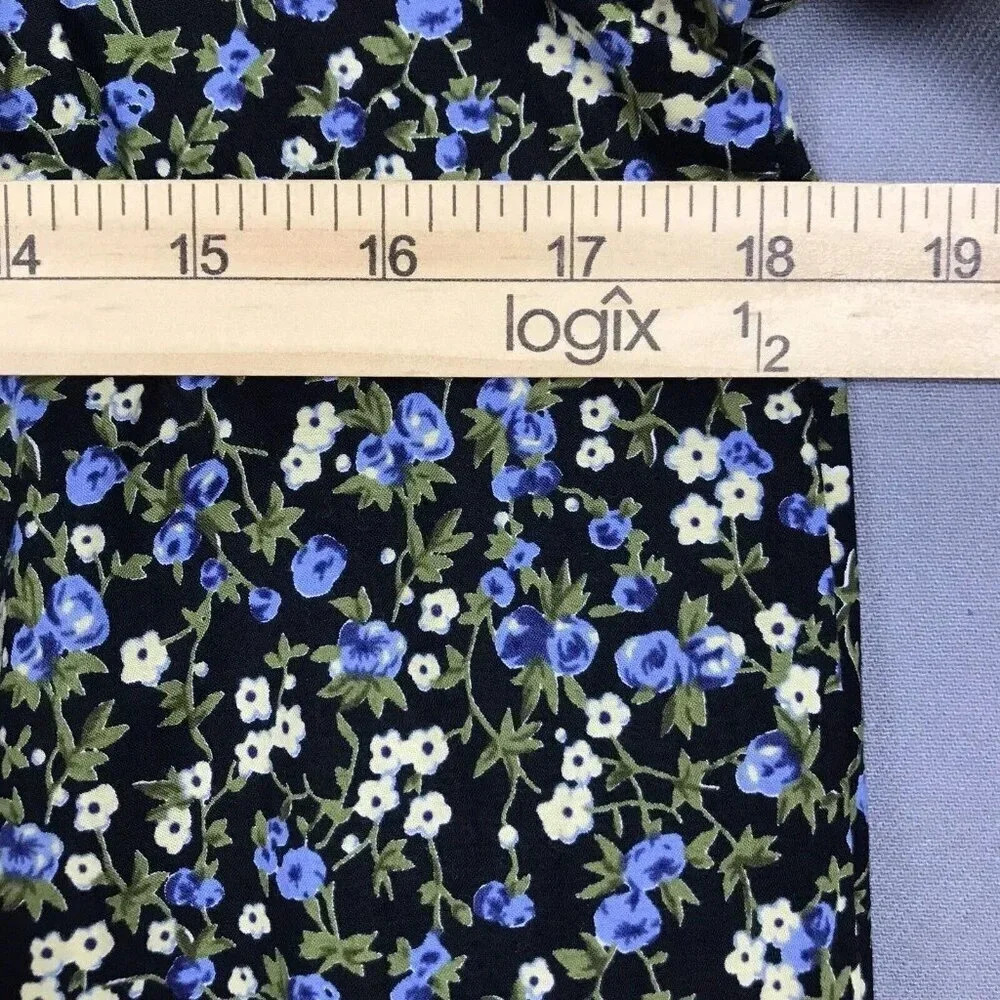 Tuckernuck Hyacinth House Quinn Dress Size XS Black Floral Short Sleeve Tiered - Picture 13 of 16